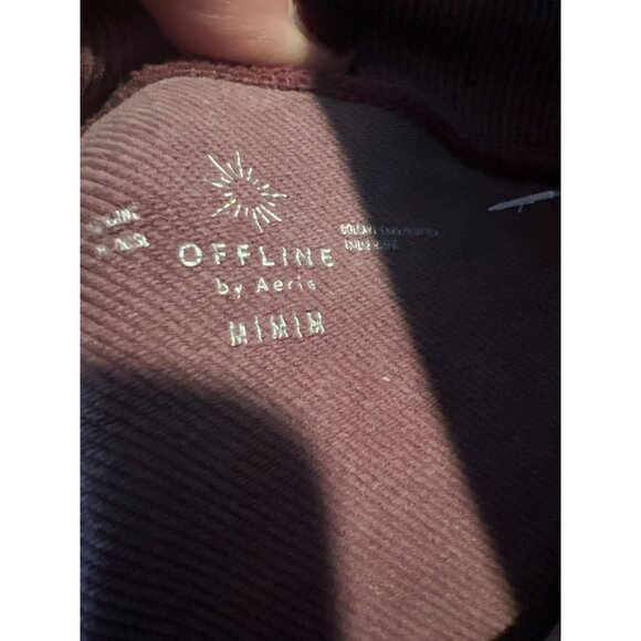 Offline by Aerie 7/8 Leggings-Hi-Rise-Seamless Macrame Braided Sides-Mauve-M - Picture 6 of 8